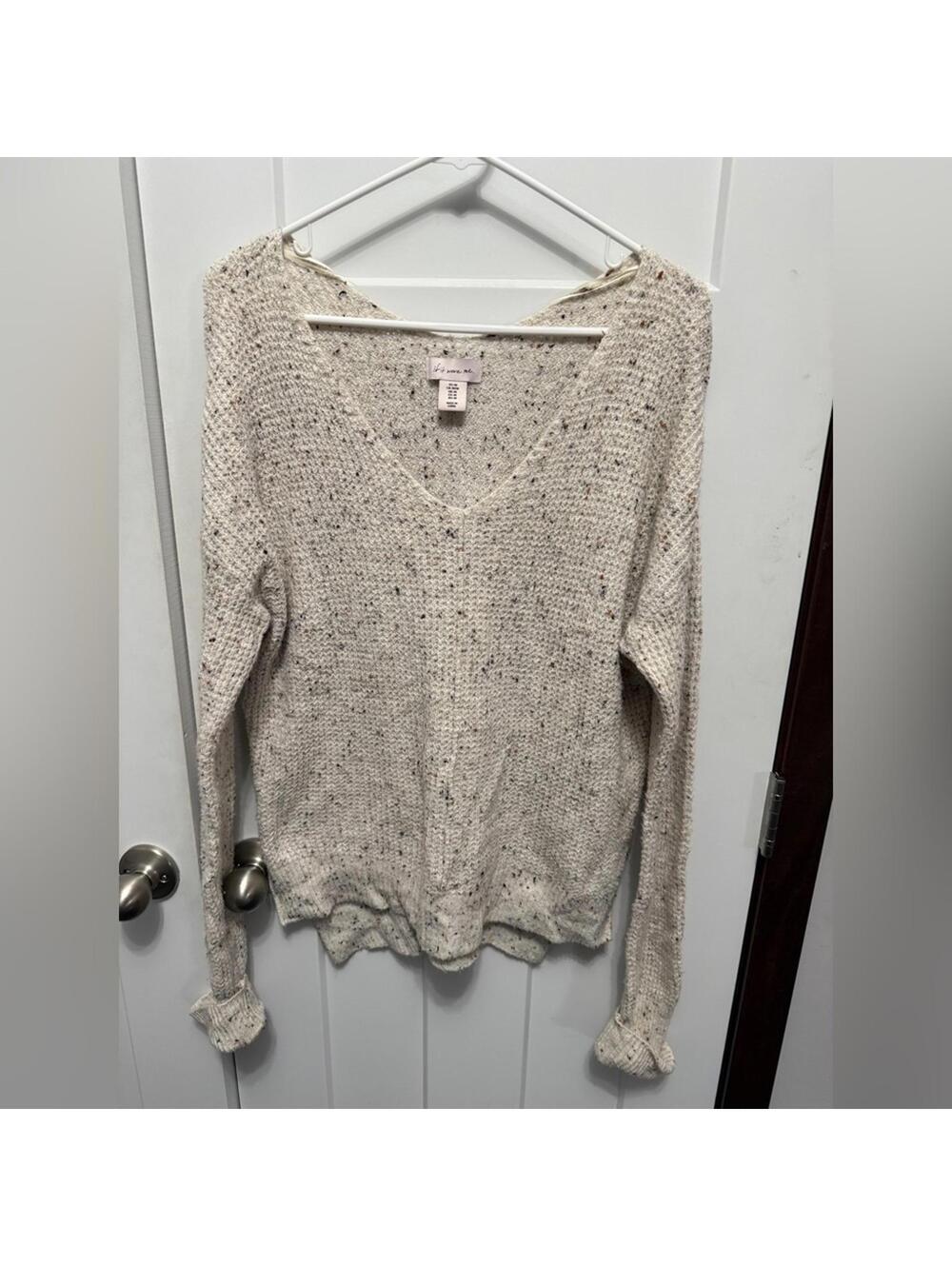 Anthropologie If you were me sweater speckled multi color V-neck size Medium